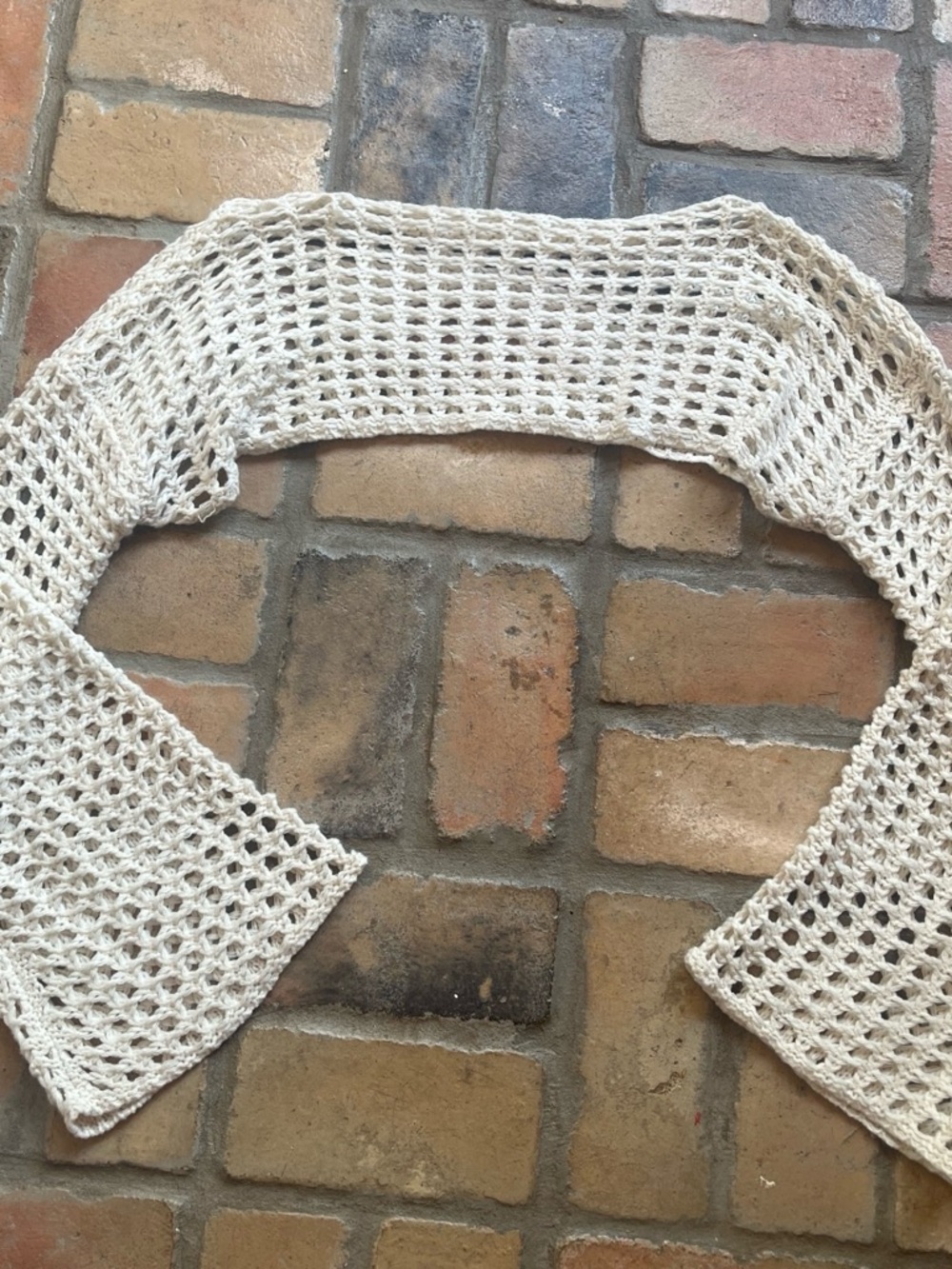 Light Cream Crochet Scarf Wrap - Women Accessories